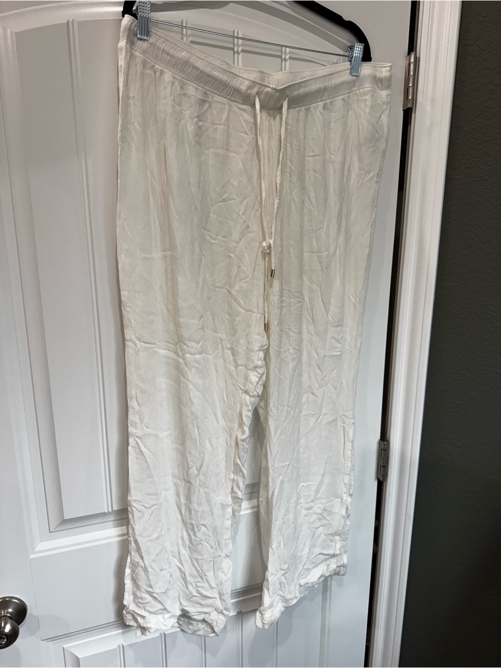 Old Navy White Swim Cover Up Pants XL Beach Resort Vacation Wide Leg